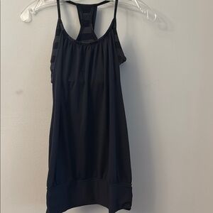 Lululemon Black Strappy Tank Top with built in sports bra